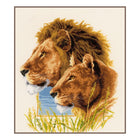 DIY Counted cross stitch kit Lion couple 29 x 33 cm / 11.6