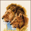 DIY Counted cross stitch kit Lion couple 29 x 33 cm / 11.6" x 13.2"