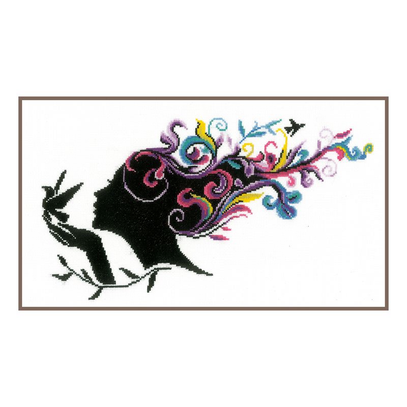 DIY Counted cross stitch kit Girl with flower hair