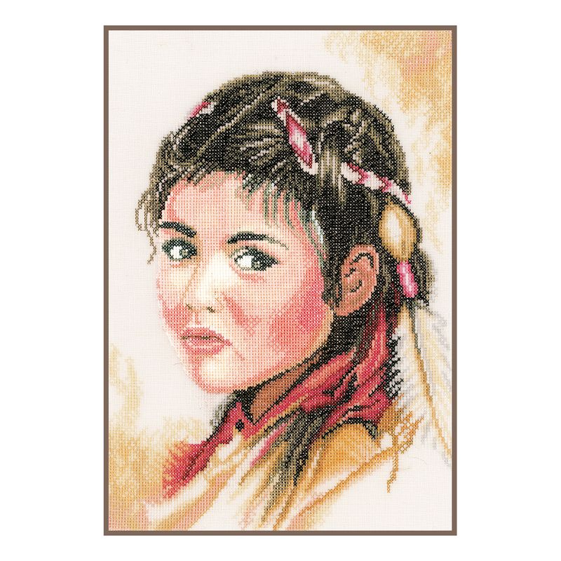 DIY Counted cross stitch kit Young squaw