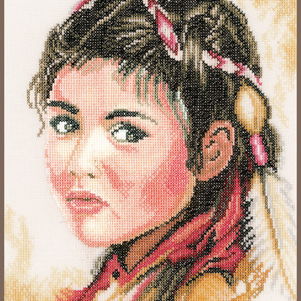 DIY Counted cross stitch kit Young squaw