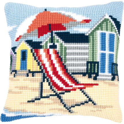 DIY Cross stitch cushion kit On the beach
