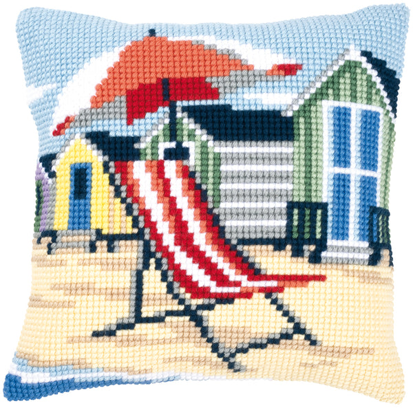 DIY Cross stitch cushion kit On the beach