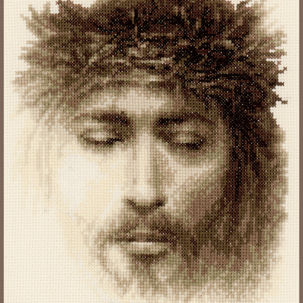 DIY Counted cross stitch kit Jesus 19 x 24 cm / 7.6" x 9.6"