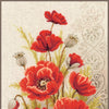 DIY Counted cross stitch kit Poppies and swirls 24 x 33 cm / 9.6" x 13.2"