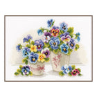 DIY Counted cross stitch kit Pretty pansies 27 x 20 cm / 10.8