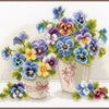 DIY Counted cross stitch kit Pretty pansies 27 x 20 cm / 10.8" x 8"