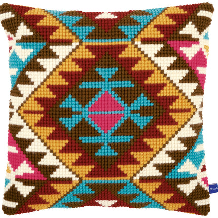 DIY Cross stitch cushion kit Ethnic print