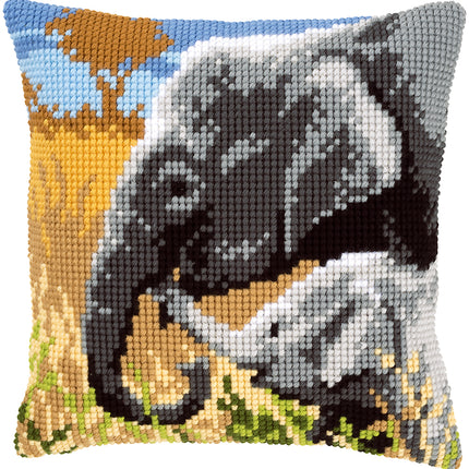 DIY Cross stitch cushion kit Elephant love