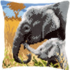 DIY Cross stitch cushion kit Elephant love