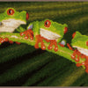 DIY Counted cross stitch kit Red-eyed tree frogs 27 x 17 cm / 10.8" x 6.8"