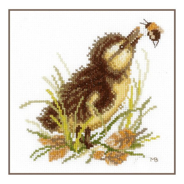 DIY Counted cross stitch kit Duckling and bumble bee