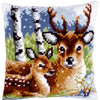 DIY Cross stitch cushion kit Deer family