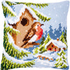 DIY Cross stitch cushion kit Robin in winter