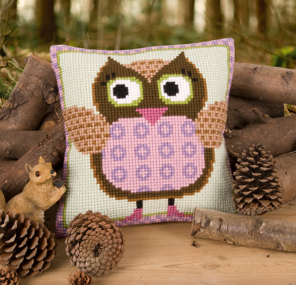 DIY Cross stitch cushion kit Miss owl