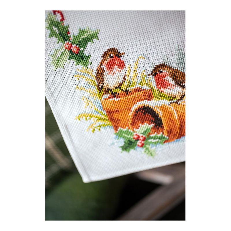 DIY Table Runner kit "Aida table runner kit Robins in winter"