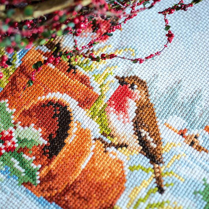 DIY Table Runner kit "Aida table runner kit Robins in winter"