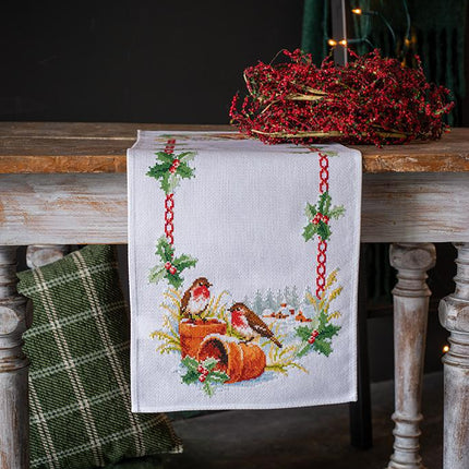 DIY Table Runner kit "Aida table runner kit Robins in winter"