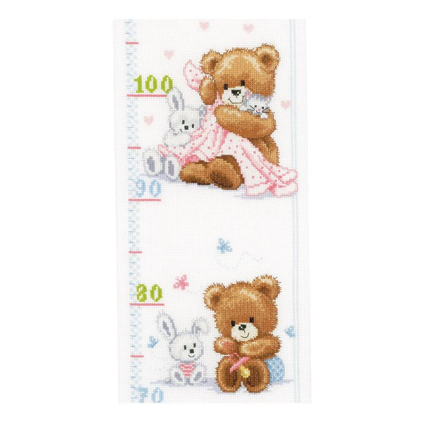 DIY Counted cross stitch kit Lovely bears 18 x 70 cm / 7.2" x 28"