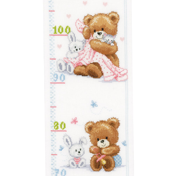 DIY Counted cross stitch kit Lovely bears 18 x 70 cm / 7.2