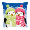 DIY Cross stitch cushion kit Penguins with scarf