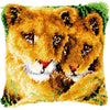 DIY Latch Hook Cushion Kit "Lioness and Cub"