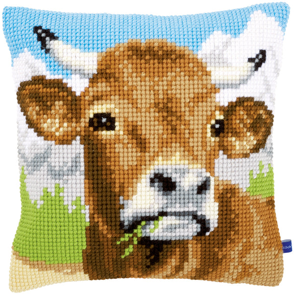 DIY Cross stitch cushion kit Cow