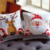 DIY Cross stitch cushion kit Reindeer with a red scarf