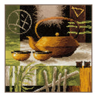 DIY Counted cross stitch kit Yellow teapot 20 x 20 cm / 8