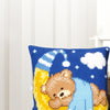 DIY Cross stitch cushion kit Bear on the moon blue