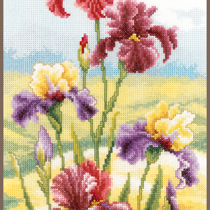 DIY Counted cross stitch kit Irises at dawn 20 x 33 cm / 8" x 13.2"