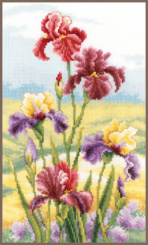 DIY Counted cross stitch kit Irises at dawn 20 x 33 cm / 8