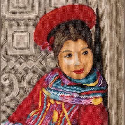 DIY Counted cross stitch kit Peruvian girl