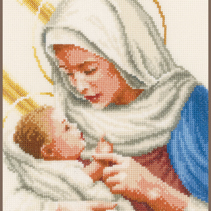 DIY Counted cross stitch kit Maria and Jesus 23 x 27 cm / 9.2" x 10.8"