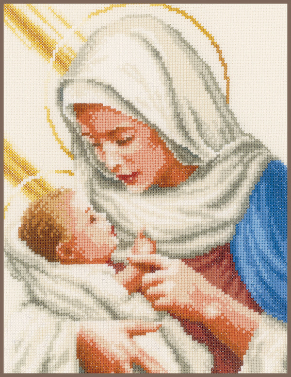 DIY Counted cross stitch kit Maria and Jesus 23 x 27 cm / 9.2