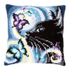 DIY Cross stitch cushion kit Cat with butterflies