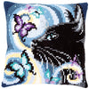 DIY Cross stitch cushion kit Cat with butterflies