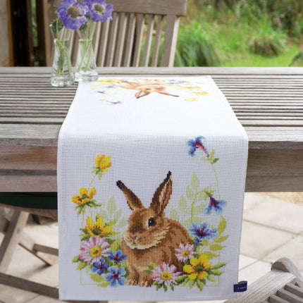 DIY Table Runner kit "PN-0149065 Vervaco Runner "Hare in Flowers""