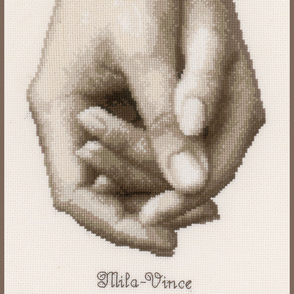 DIY Counted cross stitch kit Hand in hand 17 x 25 cm / 6.8" x 10"