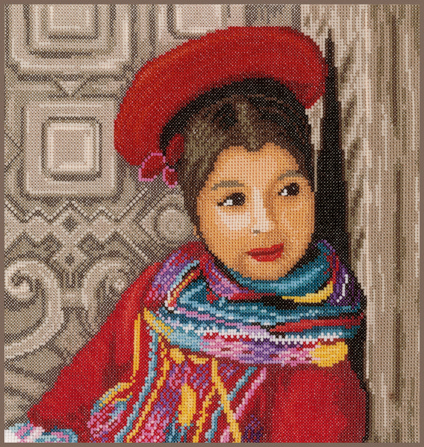 DIY Counted cross stitch kit Peruvian girl