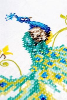 DIY Table Runner kit "PN-0149370 Vervaco Runner "Peacock with Flowers""