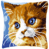 DIY Cross stitch cushion kit Brown cat