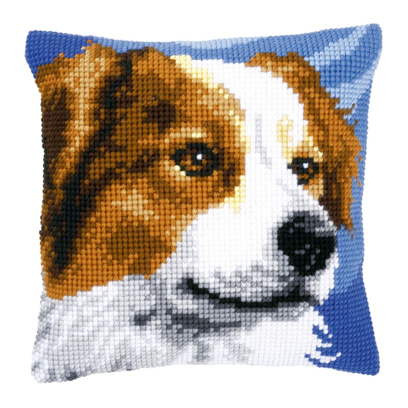 DIY Cross stitch cushion kit Border collie