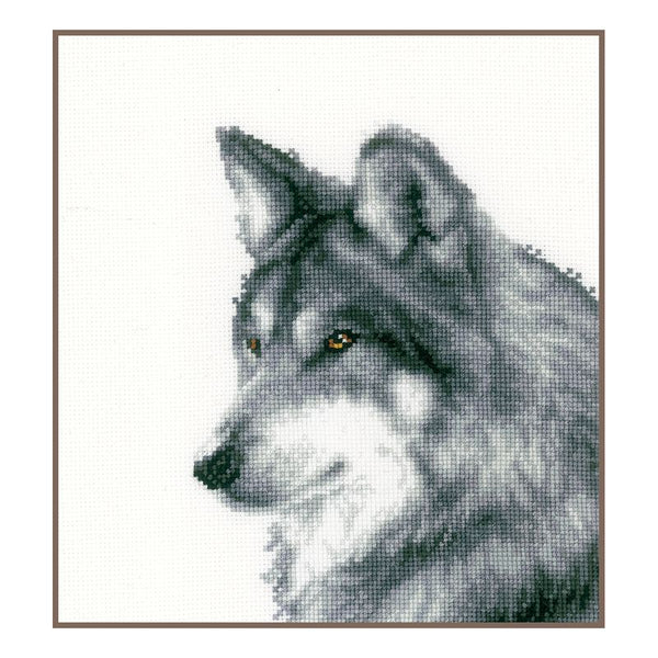 DIY Counted cross stitch kit Wolf 15 x 18 cm / 6" x 7.2"