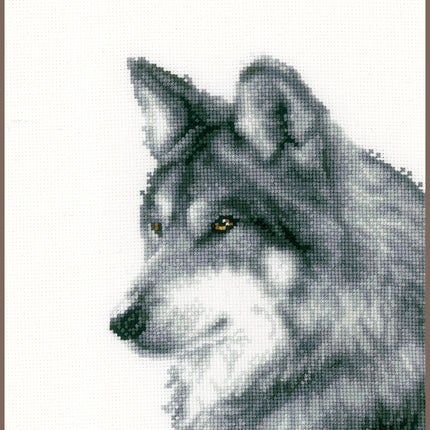 DIY Counted cross stitch kit Wolf 15 x 18 cm / 6" x 7.2"