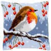 DIY Cross stitch cushion kit Red robin in the winter