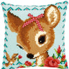 DIY Cross stitch cushion kit Bambi with a bow