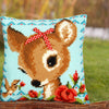 DIY Cross stitch cushion kit Bambi with a bow