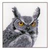 DIY Counted cross stitch kit Grey owl 17 x 17 cm / 6.8" x 6.8"