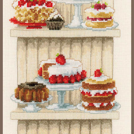 DIY Counted cross stitch kit Delicious cakes 17 x 37 cm / 6.8" x 14.8"
